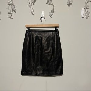 Mini Ann Taylor black leather skirt